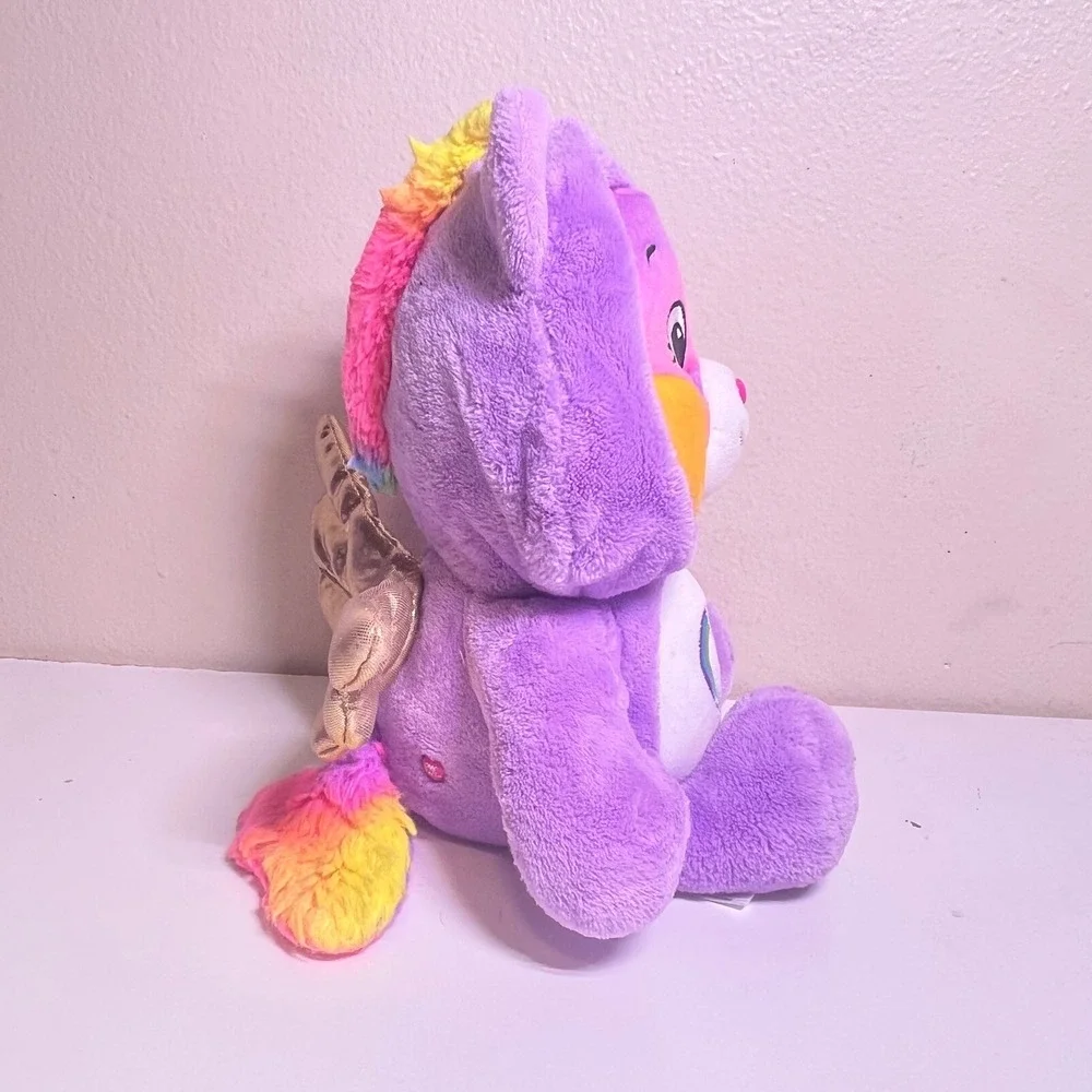 Care Bears 9in‎ Togetherness Bear Pegasus Plush Purple Rainbow Gold Wings